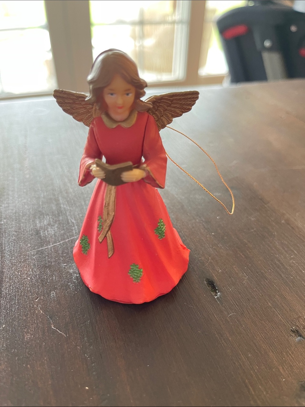 Vintage Art Plastics Red Angel Ornament Hong Kong
